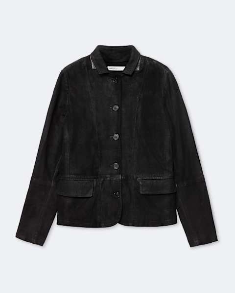 Surveya Single-Breasted Leather Jacket  large