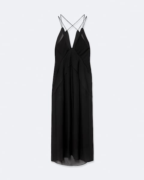 Fawn Viscose Midi Slip Dress  large