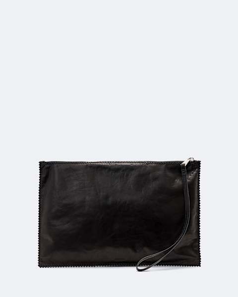 Siloh Pinked-Edge Large Leather Pouch  large