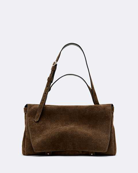 Joan Medium Suede Satchel  large
