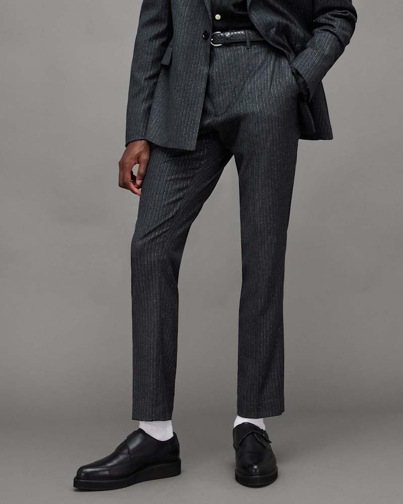 Androm Metallic Pinstriped Slim Blazer