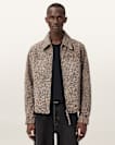 Dellcot Leopard Print Suede Jacket