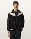 Endleton Contrast Leather Bomber Jacket