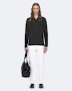 Raine Waffle-Knit Long-Sleeve Henley Top