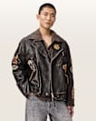 Hays Leather Biker Patch Jacket