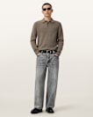 Statten Long Sleeve Ramskull Polo Jumper