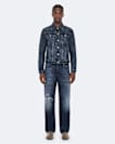 Destroy Mid Indigo Loose Straight-Leg Jeans