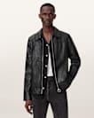 Alkan Zip Up Two Tone Leather Jacket