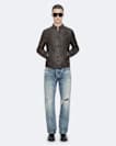Cora slim fit leather jacket