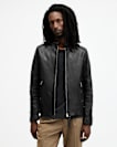 Cora Leather Snap Back Collar Jacket