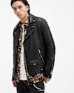 Milo Asymmetric Zip Leather Biker Jacket