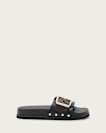 Ellie Studded Buckle Leather Sliders