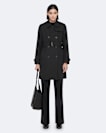Double-breasted cotton trench coat