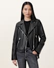 Dalby Slim Fit Leather Biker Jacket