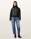 Clay Cropped Leather Jacket