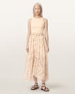 Zenia Sleeveless Knit Woven Midi Dress