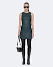 Vee Leather Dress