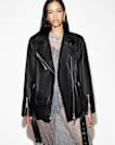 Billie Oversized Leather Biker Jacket