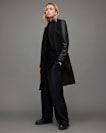 Sidney Leather Sleeve Cashmere Mix Coat