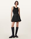 Tulip Black Cotton Mini Skirt