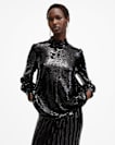 Whitney Long Sleeve Sequin Top