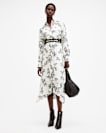 Skye Floral Asymmetric Hem Midi Dress