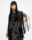 Elias Studded Tassel Leather Gilet