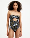 Niki Floral Bandeau Cut-Out Swimsuit