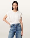 Mira Cropped Satin Drawcord T-Shirt