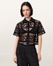 Kyra Crochet Cropped Polo