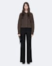 Caron Cropped Merino Wool Cardigan