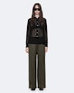 Lycia Elasticated Crepe Wide-Leg Trousers