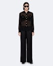 Crepe elasticated wide-leg trousers
