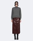 Olivia Leather Midi Skirt