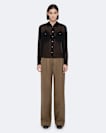 Relaxed pleated satin trousers