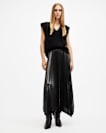 Phia Metallic Asymmetric Maxi Skirt