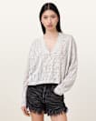 Misha Logo Jacquard V-Neck Jumper