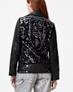 Billie Pearl Embellished Leather Biker Jacket