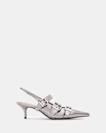 Grace Leather Chain Slingback Heels