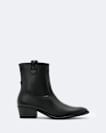 Leather zip up dress boot