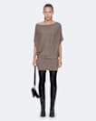 Ellie Asymmetric Knitted Cotton Mini Dress