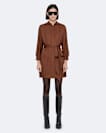 Silk-blend mini shirt dress