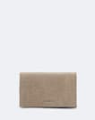 Pinked edge leather bi fold wallet