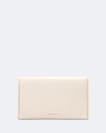 Pinked edge leather bi fold wallet