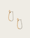 Box Chain Two Tone Ball Earrings