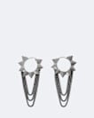 Spike Chain-Embellished Huggie Earrings