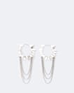 Spike hoop chain earrings