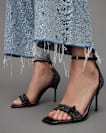 Betty Square Toe Leather Heeled Sandals