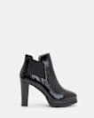 Sarris Patent Leather Block Heel Boots