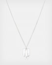 Logo Tag Sterling Silver Charm Necklace